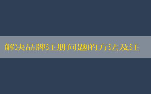 解決品牌注冊(cè)問(wèn)題的方法及注意事項(xiàng)