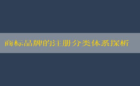 商標品牌的注冊分類體系探析