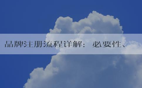 品牌注冊(cè)流程詳解：必要性、申請(qǐng)條件、費(fèi)用標(biāo)準(zhǔn)和申請(qǐng)方式