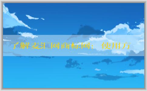 了解麥匯網(wǎng)商標網(wǎng)：使用方法、價格及評價